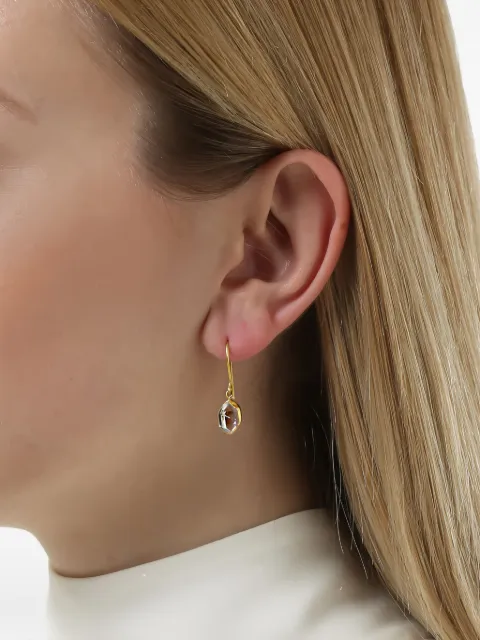 PIPPA SMALL 18K yellow gold Herkimer-diamond earrings