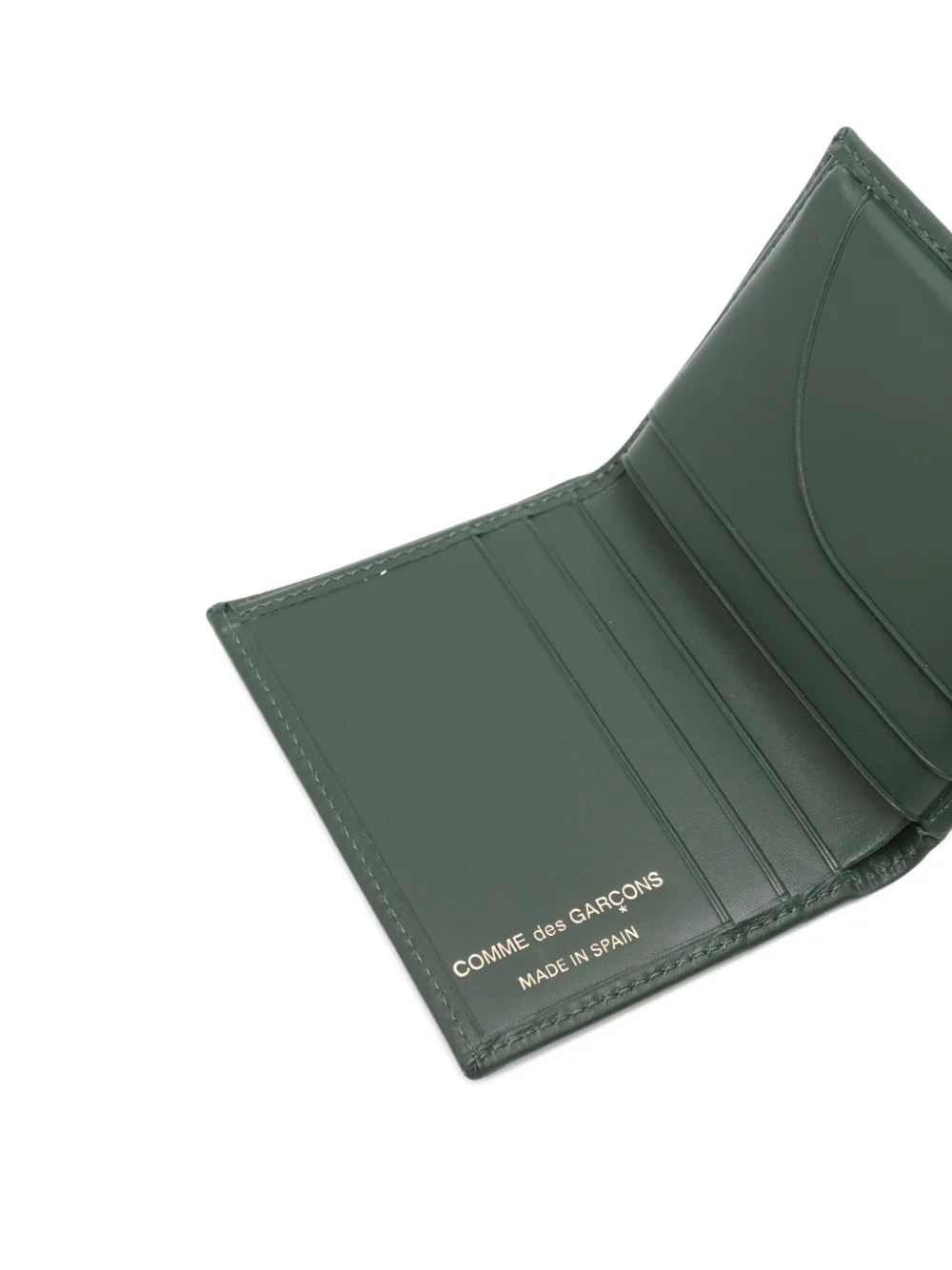 Comme Des Garçons Leather Cardholder In Green