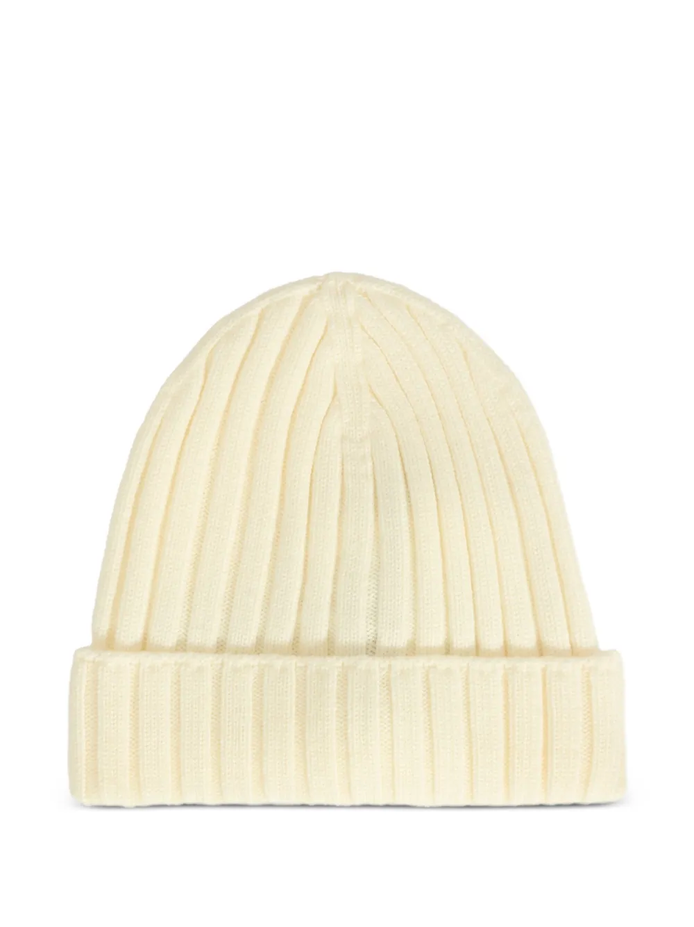 Moncler Enfant ribbed wool beanie Wit