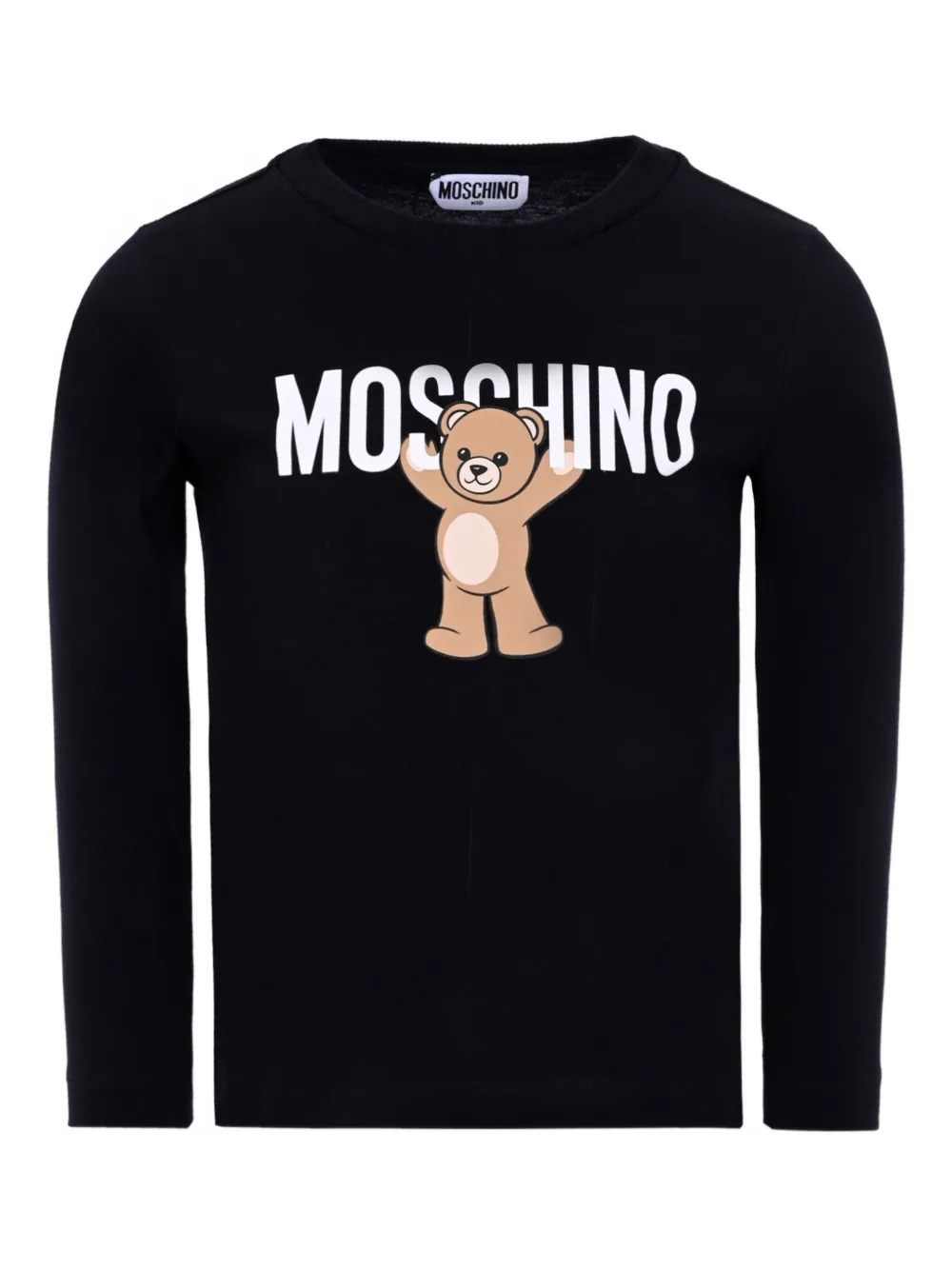 Moschino Kids teddy-print long-sleeve T-shirt Zwart