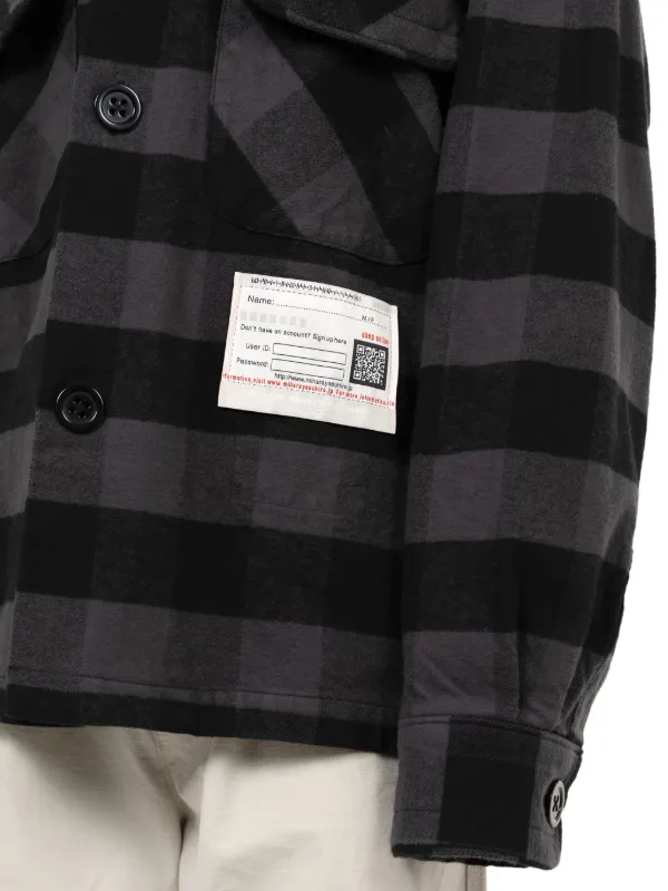 MIHARA YASUHIRO 00s ダメージ チェックシャツ グレー MIHARA YASUHIRO 00s ダメージ チェックシャツ グレー
