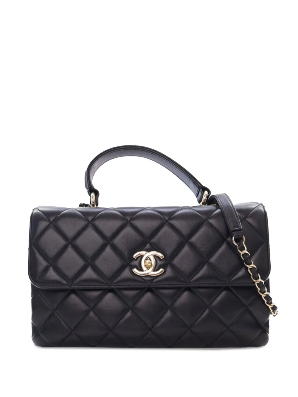CHANEL Pre-Owned 2017-2018 ミディアム ラムスキン トレンディ CC トップハンドル サッチェルバッグ - CHANEL Pre-Owned 2017-2018 ミディアム ラムスキン トレンディ CC トップハンドル サッチェルバッグ -