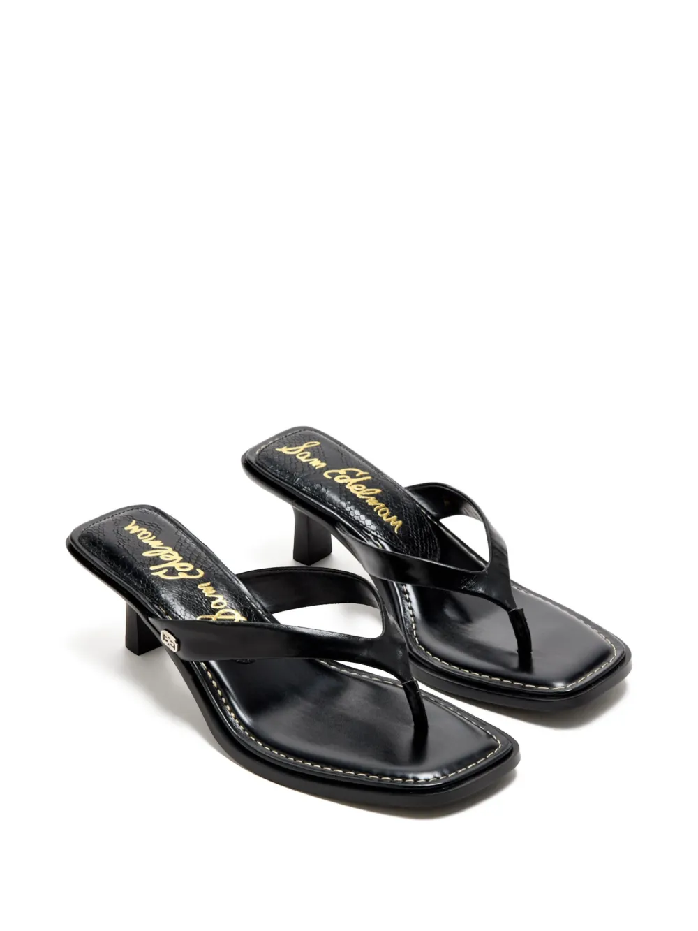 Sam Edelman 55 mm Dollie leren sandalen met hak Zwart