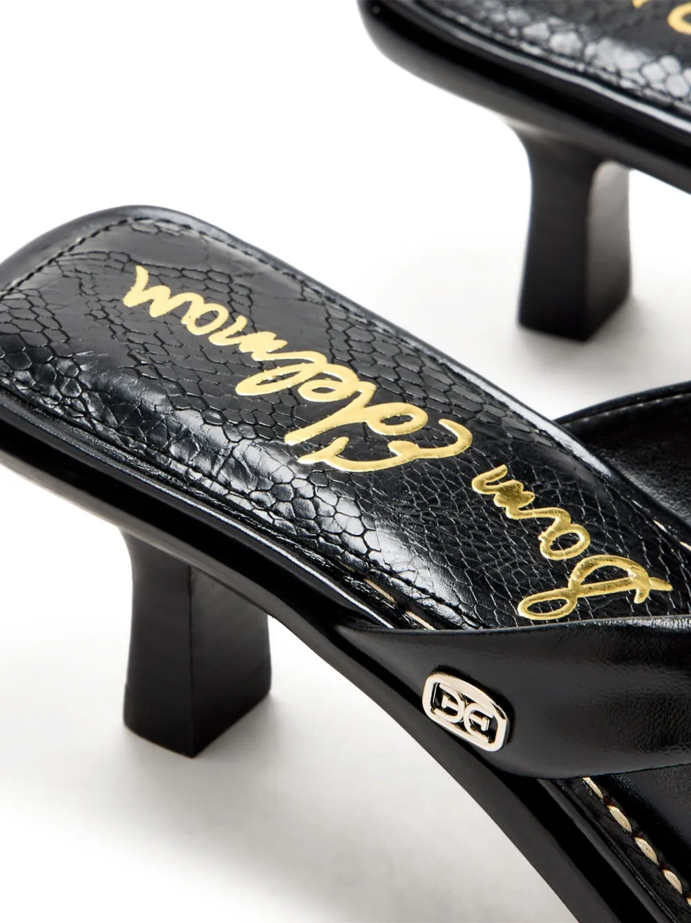 Sam Edelman 55 mm Dollie leren sandalen met hak Zwart