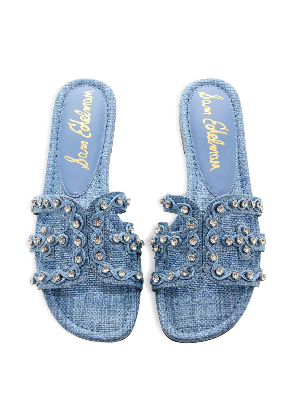 Sam Edelman crystal-embellished woven sandals Blue