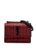 Saint Laurent Pre-Owned 2019 Small Metallic Striped Canvas Monogram Sunset crossbody bag - Red