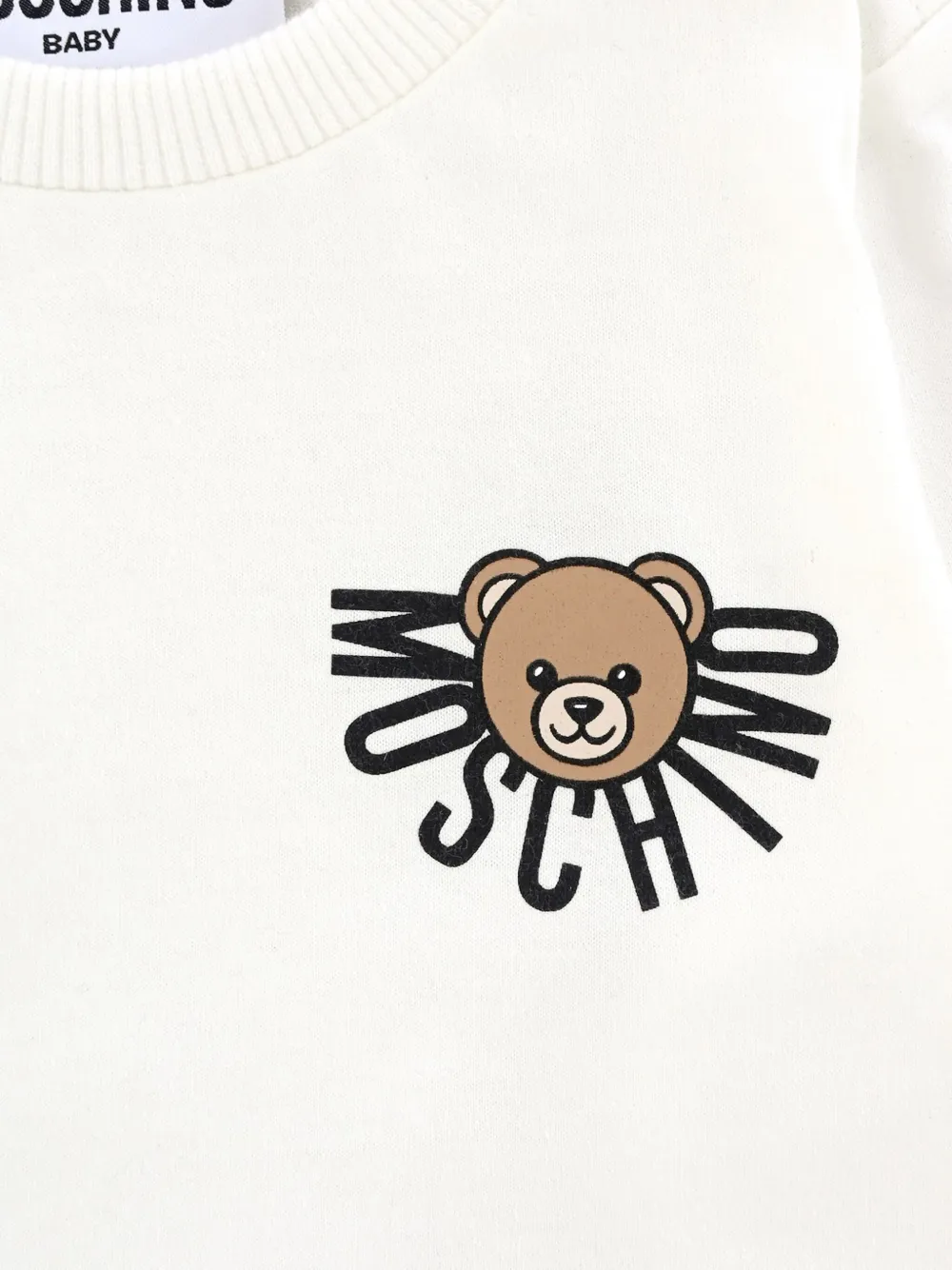 Moschino Kids bear-printlong-sleeve T-shirt Wit