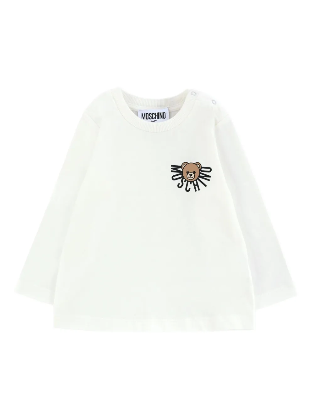 Moschino Kids bear-printlong-sleeve T-shirt Wit