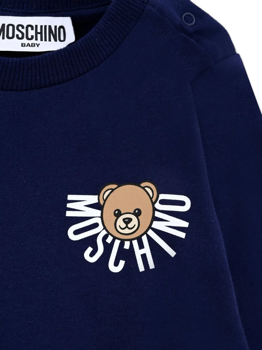 Moschino Kids bear-print long-sleeve T-shirt Blauw