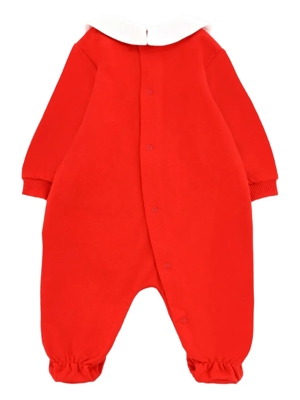 Moschino Kids teddy-print Peter Pan-collar romper Rood