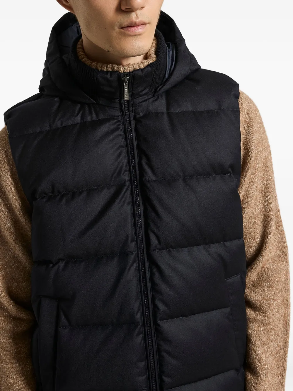 Peserico Loro Piana bodywarmer met capuchon Blauw