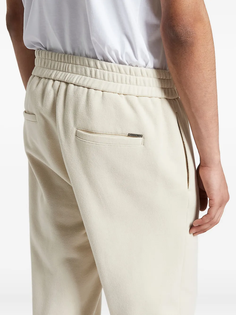 Peserico Trainingsbroek met elastische taille en logo Beige