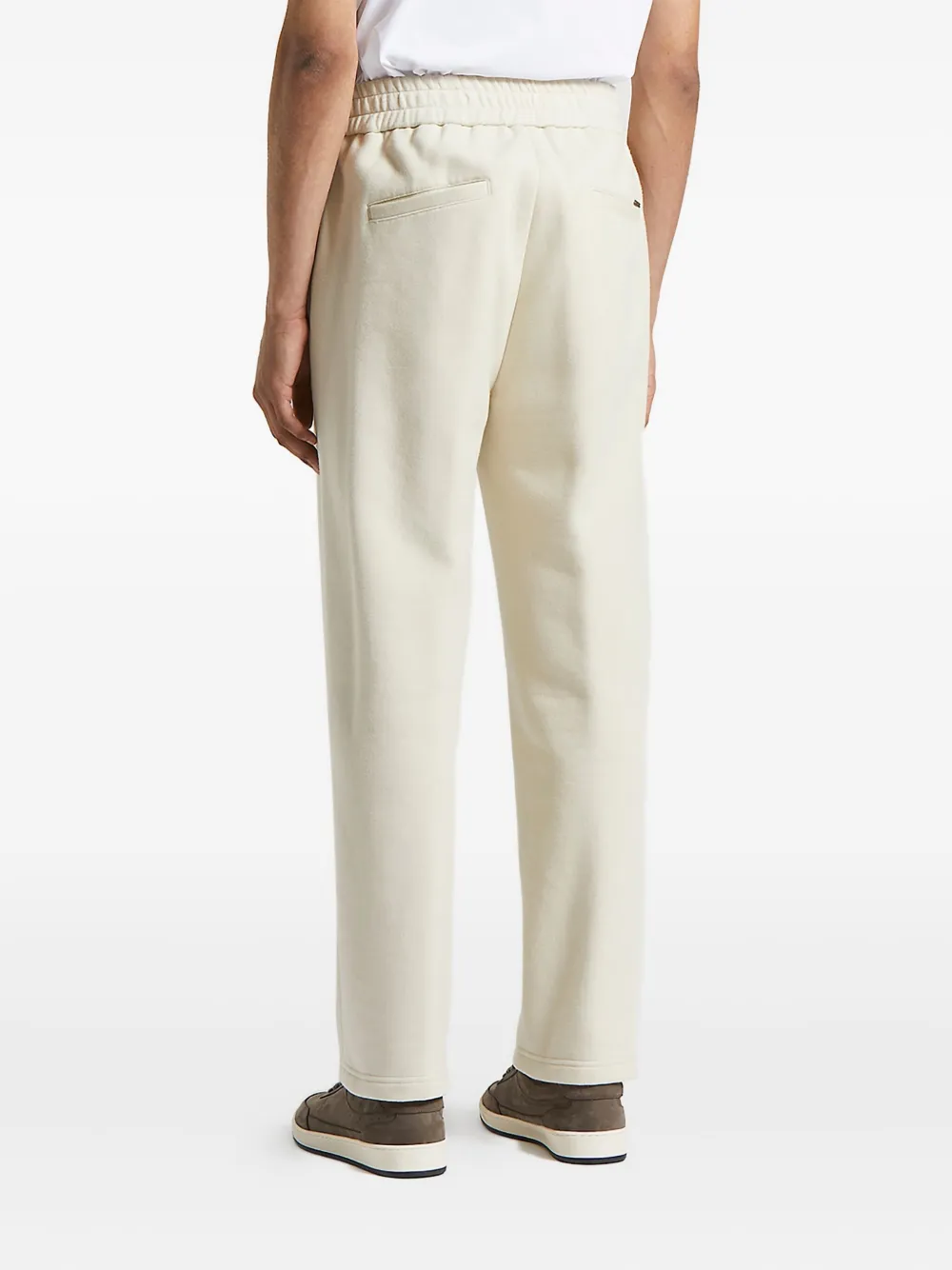 Peserico Trainingsbroek met elastische taille en logo Beige