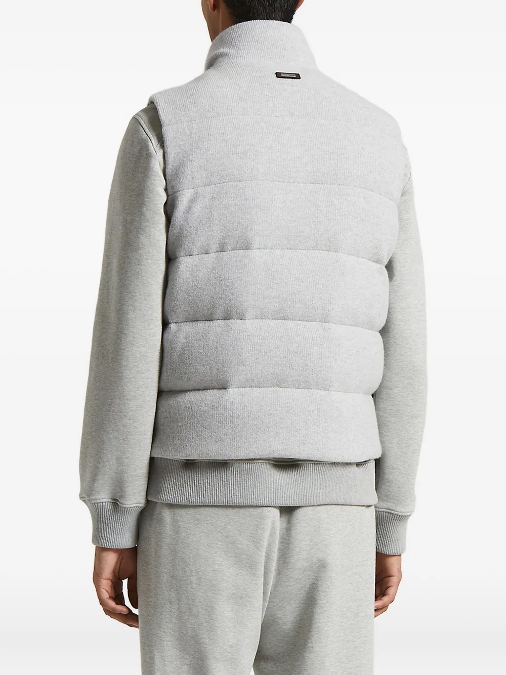 Peserico Quilted High-neck Gilet In Gray