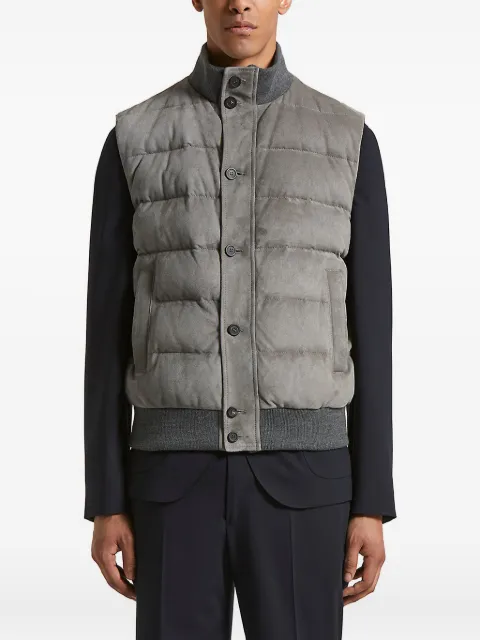 Peserico quilted suede gilet