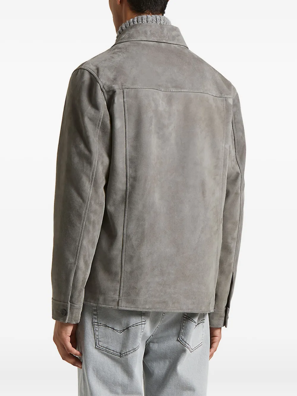 Peserico Jack met opgestikte zak en knoopsluiting Grijs