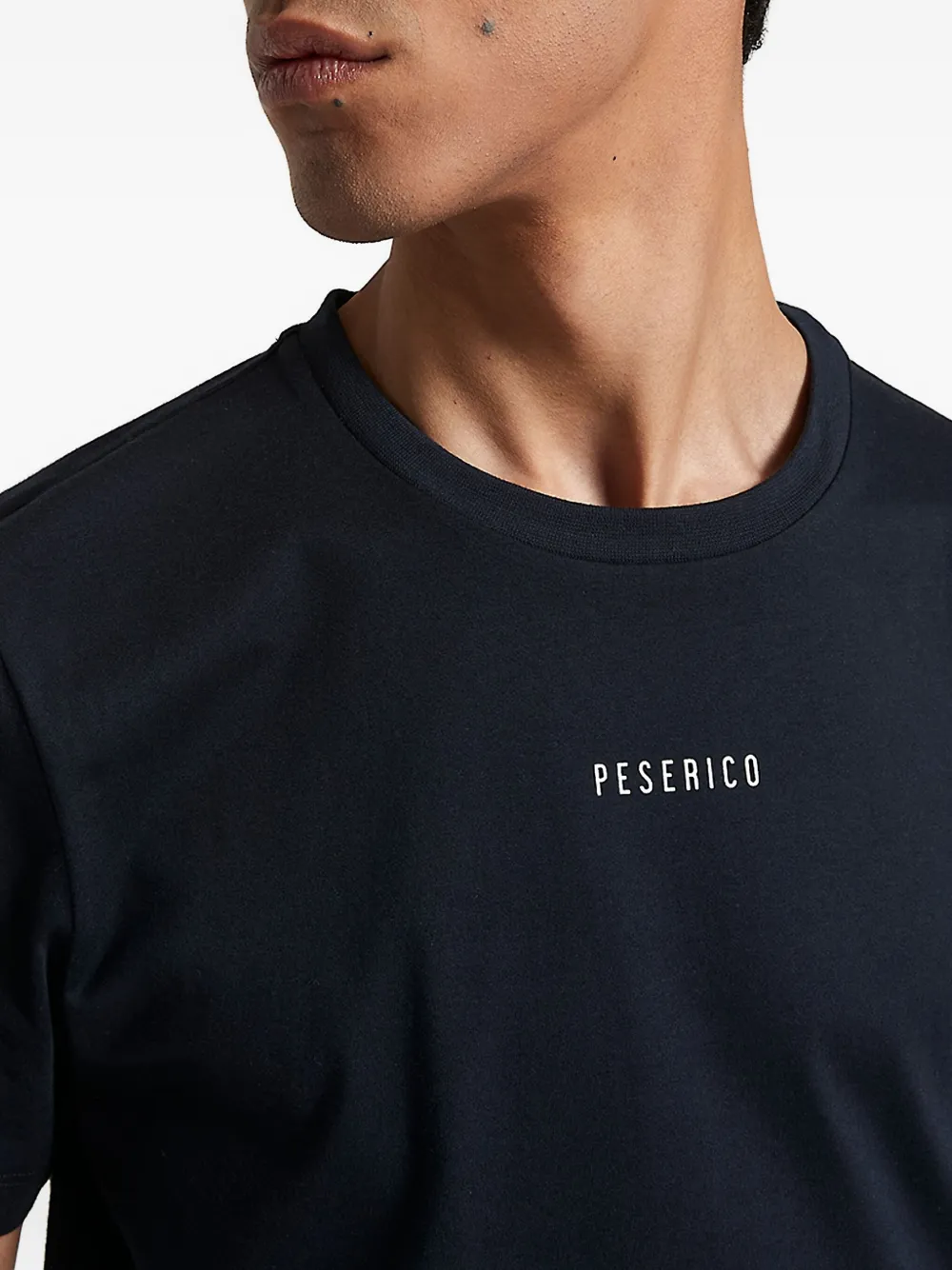 Peserico T-shirt met logoprint en ronde hals Blauw
