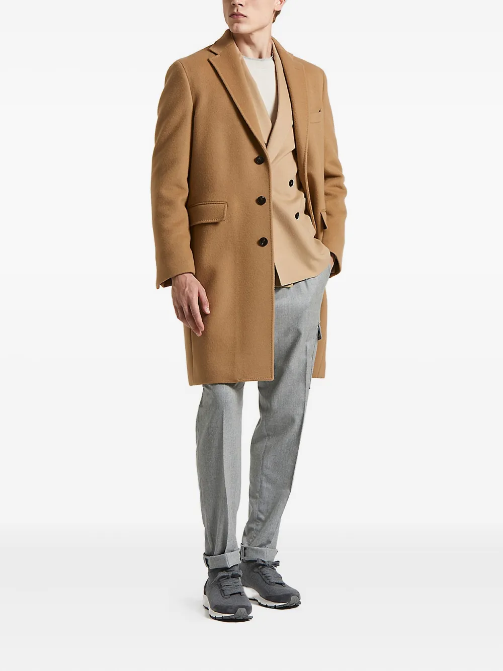 Peserico Jas met enkele rij knopen Bruin