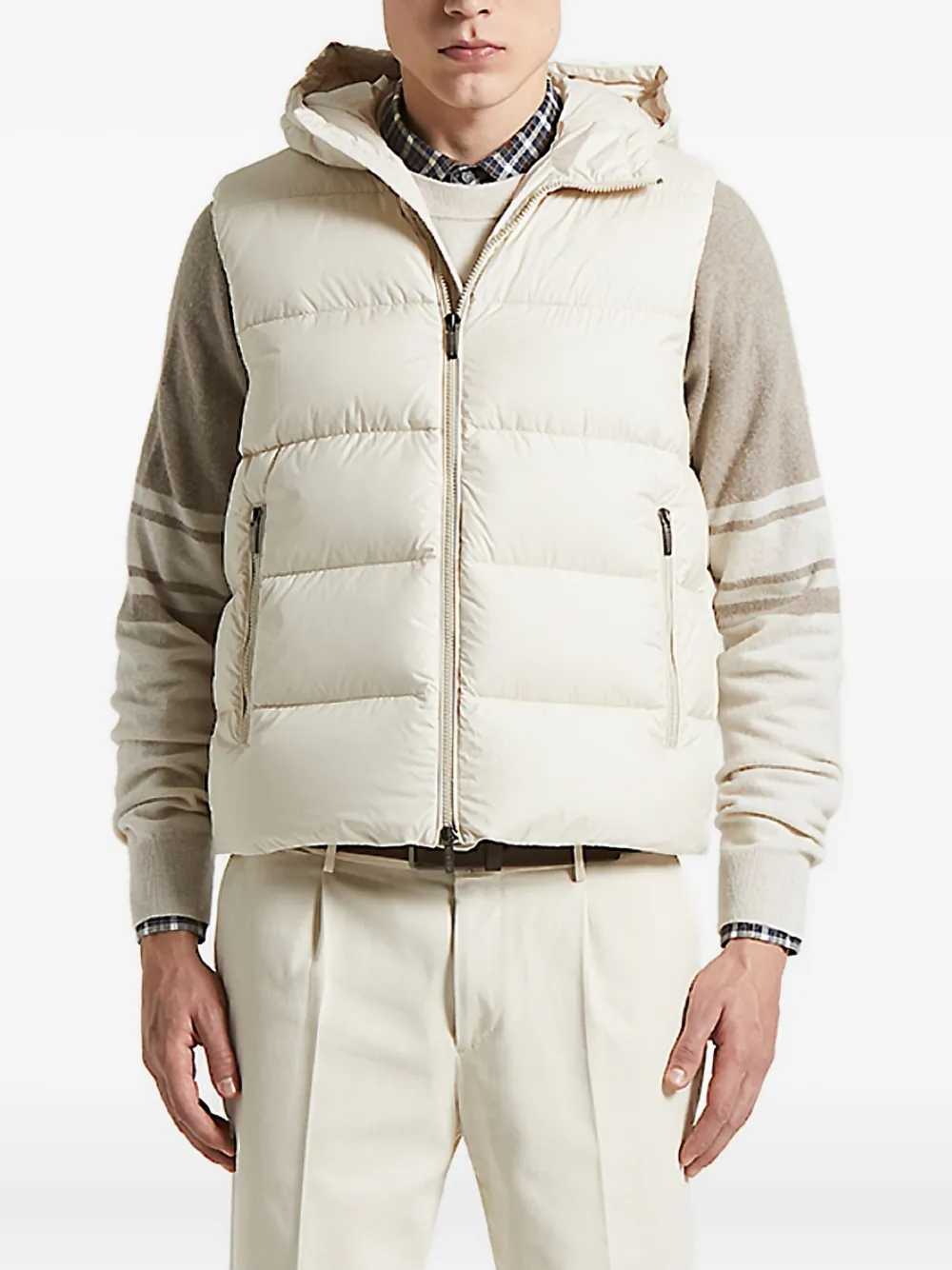 Peserico hooded quilted gilet - Toni neutri