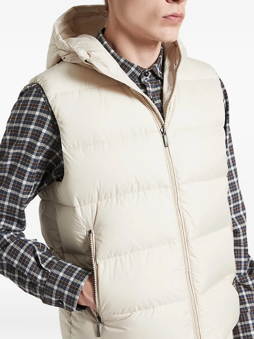 Peserico Bodywarmer met capuchon Beige