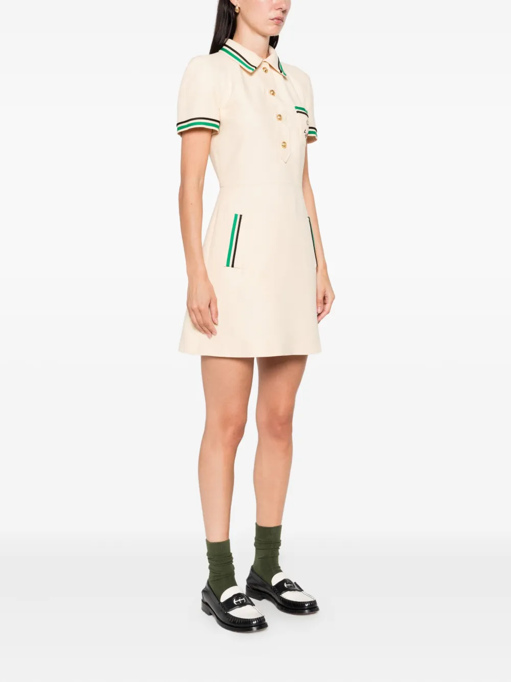 Valentino Garavani cherry-motif polo dress Beige