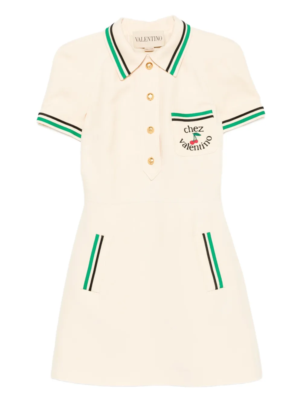 Valentino Garavani cherry-motif polo dress Beige