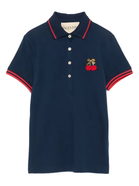 Valentino Garavani cherry-embellished polo top