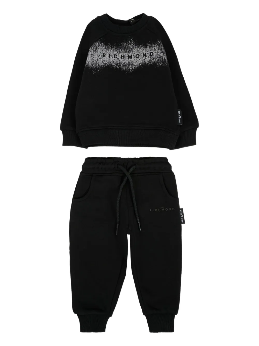 John Richmond Junior sprayed-logo tracksuit Zwart