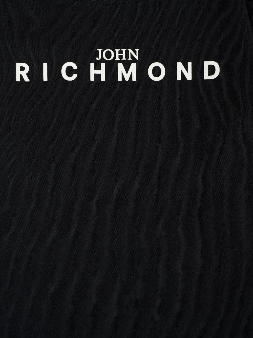 John Richmond Junior T-shirt met logoprint Zwart