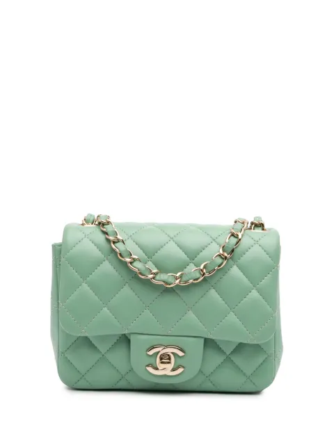 CHANEL Pre-Owned 2020 Mini Square Classic Lambskin Single Flap crossbody bag