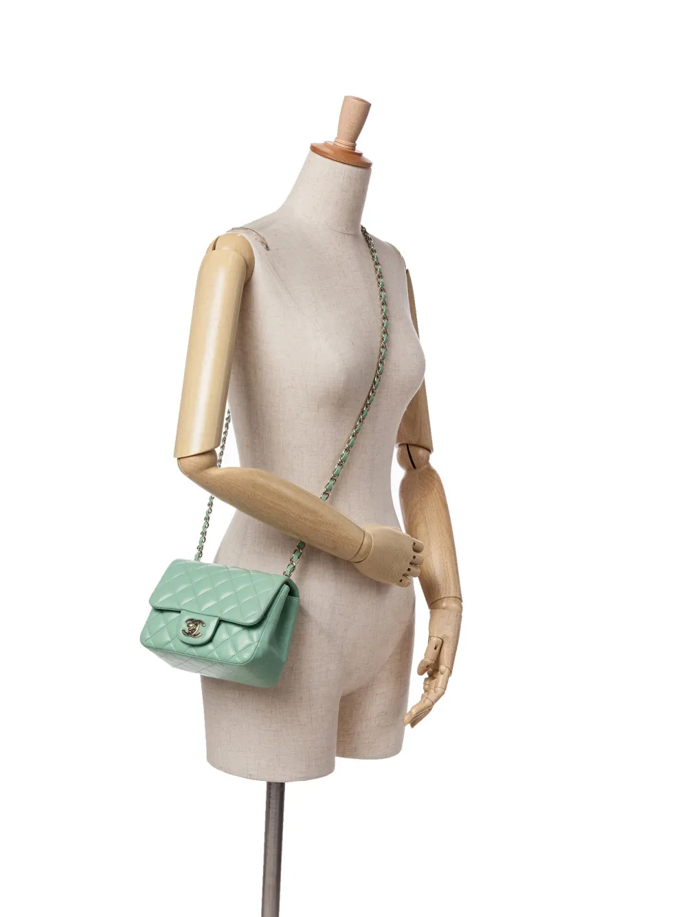 CHANEL Pre-Owned 2020 Mini Square Classic Lambskin Single Flap crossbody bag | Pre-Owned | Image 2