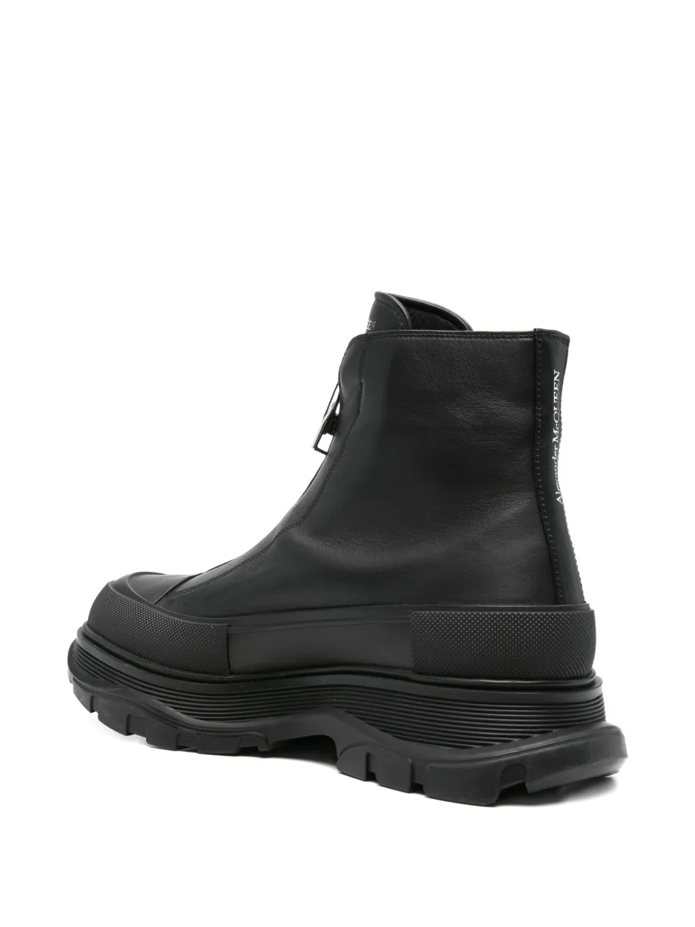 Pre-owned Alexander Mcqueen 2024 Zip Tread Slick Boots In Black