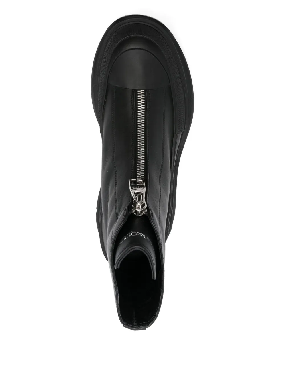 Pre-owned Alexander Mcqueen 2024 Zip Tread Slick Boots In Black