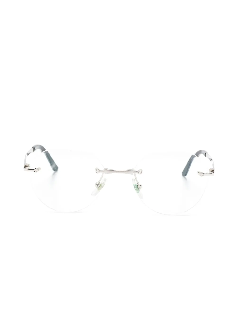 Cartier ラウンド眼鏡フレーム - シルバートーン Cartier ラウンド眼鏡フレーム - シルバートーン