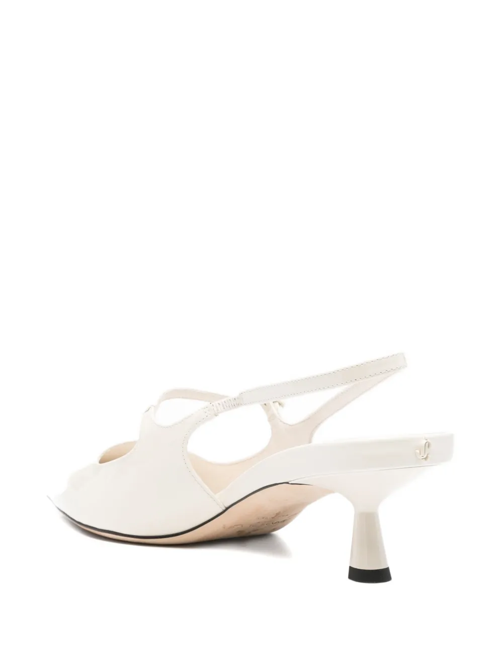 Pre-owned Jimmy Choo 45mm Bow Slingback Pumps In Neutral