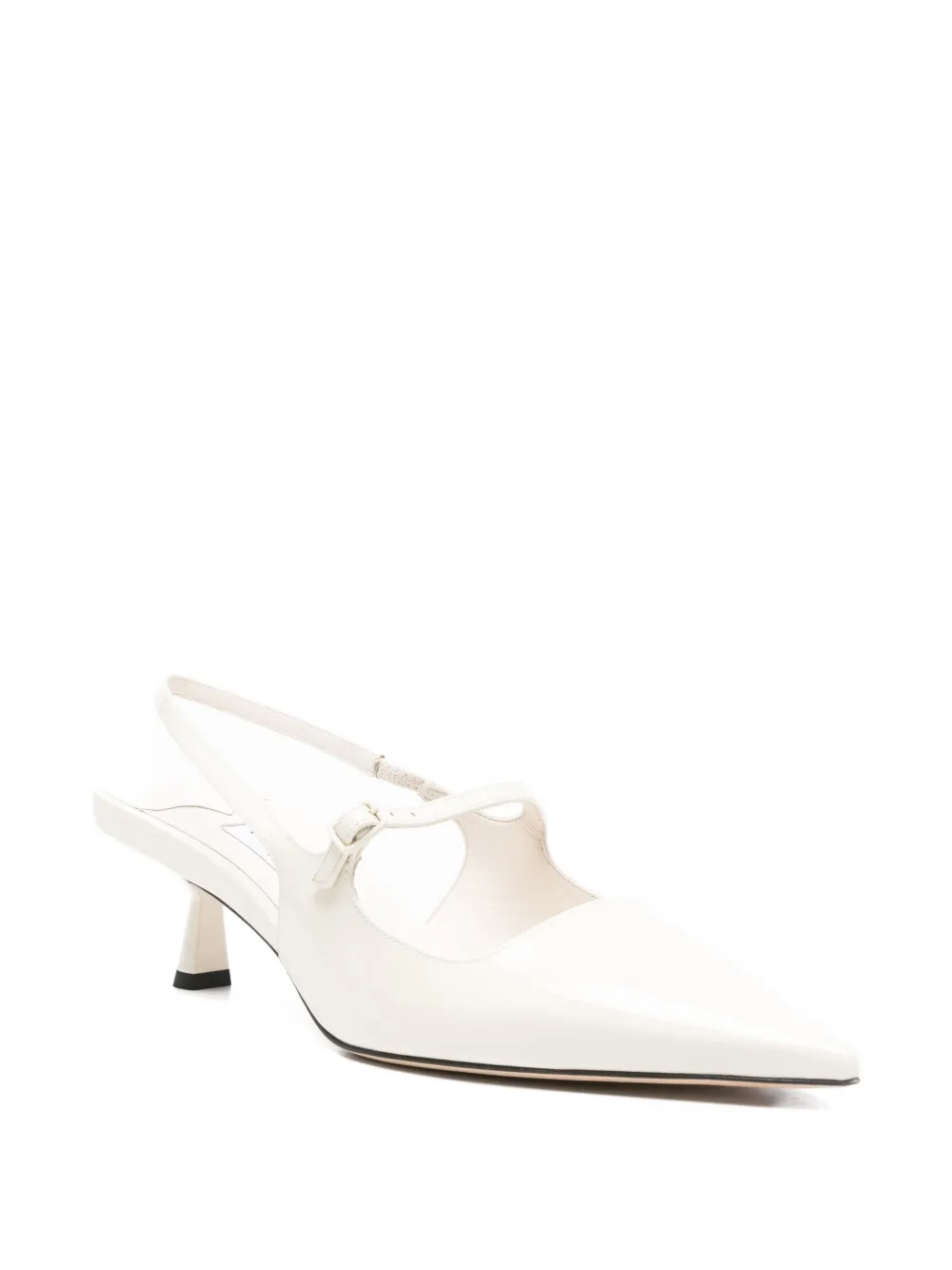 Pre-owned Jimmy Choo 45mm Bow Slingback Pumps In Neutral