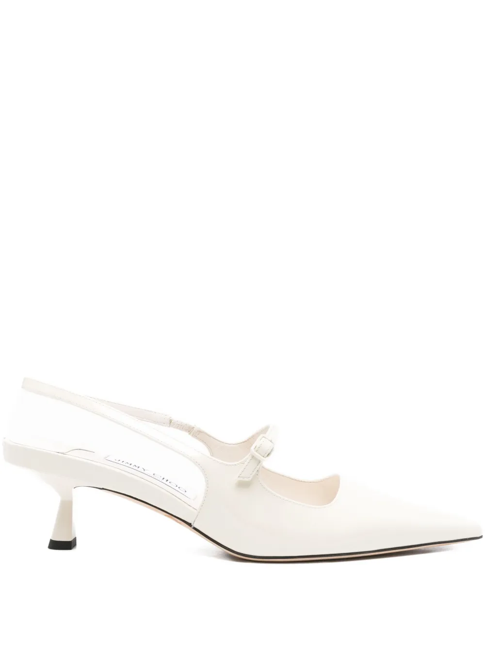 Pre-owned Jimmy Choo 45mm Bow Slingback Pumps In Neutral