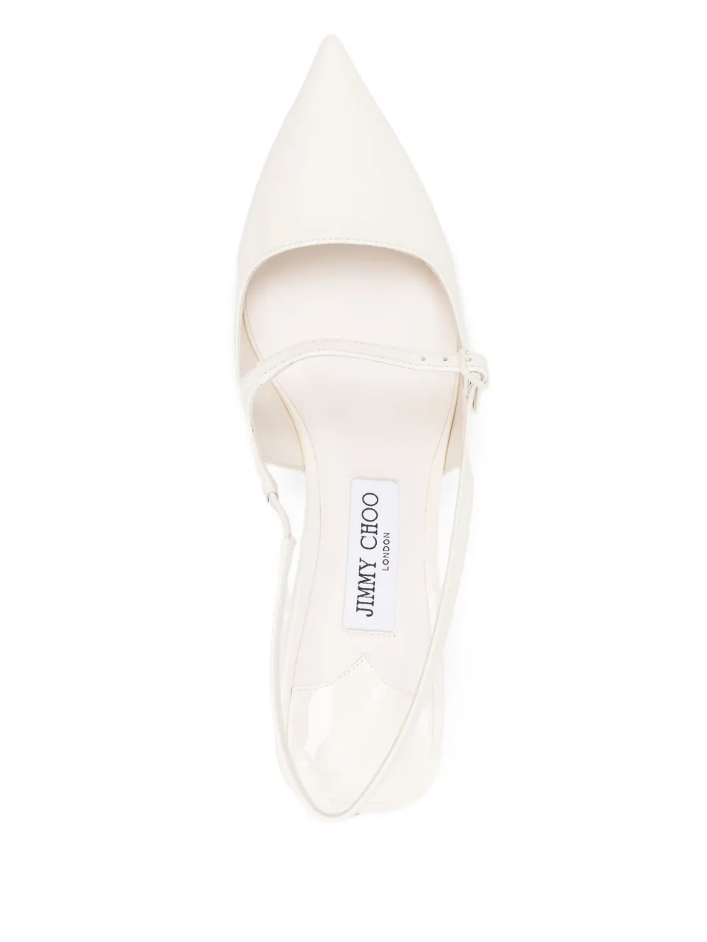 Pre-owned Jimmy Choo 45mm Bow Slingback Pumps In Neutral