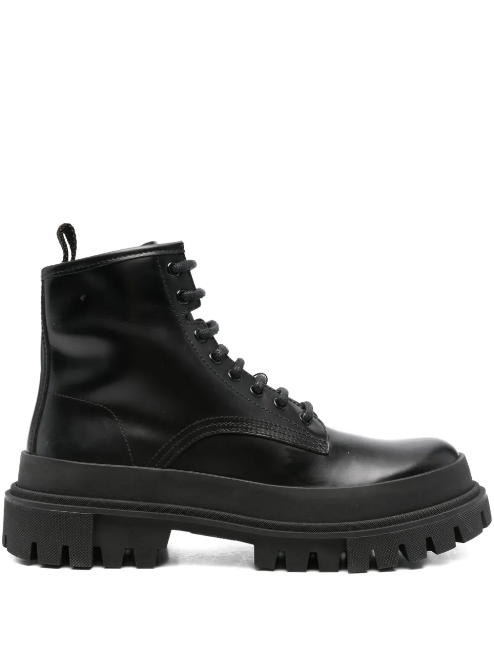 leather lace-up ankle boots