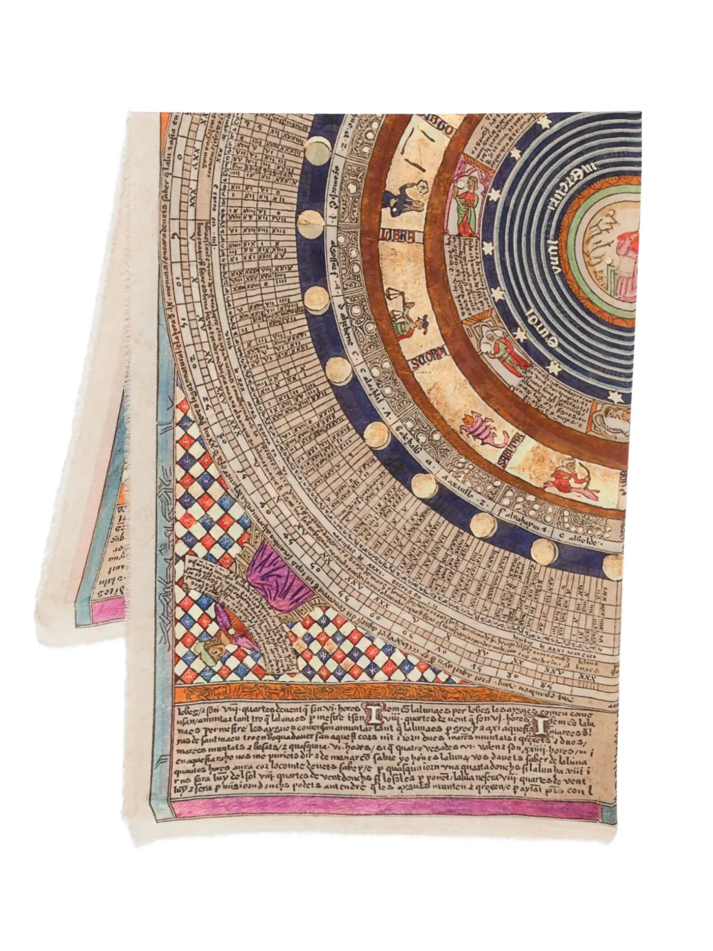 Faliero Sarti graphic-print scarf Beige