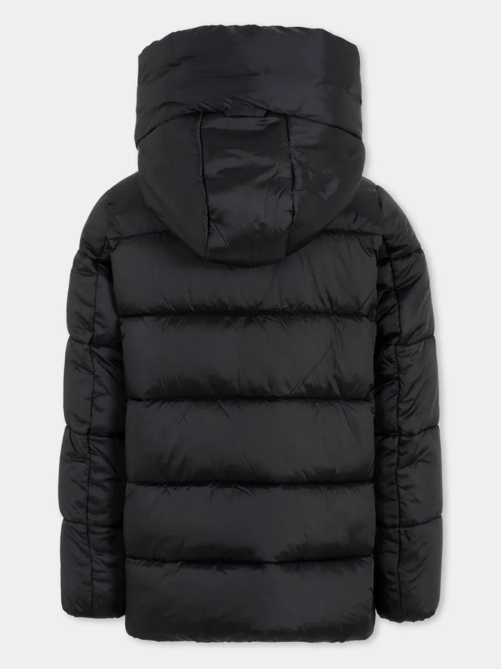Save The Duck Kids hooded quilted jacket Zwart