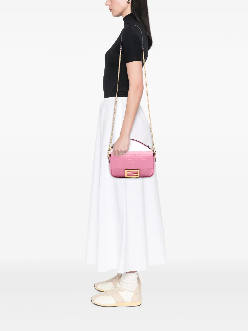 Fendi Pre-Owned 2010-2025 Mini Zucca Embossed Leather Baguette satchel | Pre-Owned | Image 2