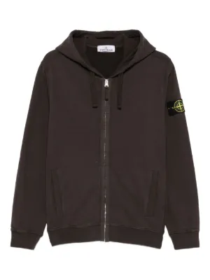 Stone Island zip-up Hoodie | 灰色| FARFETCH CN