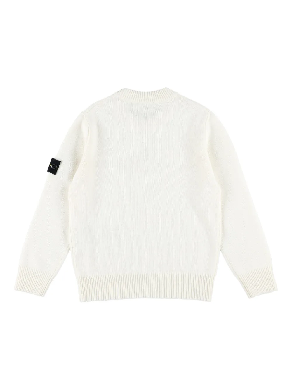 Stone Island Junior Compass-badge crew-neck sweater Wit