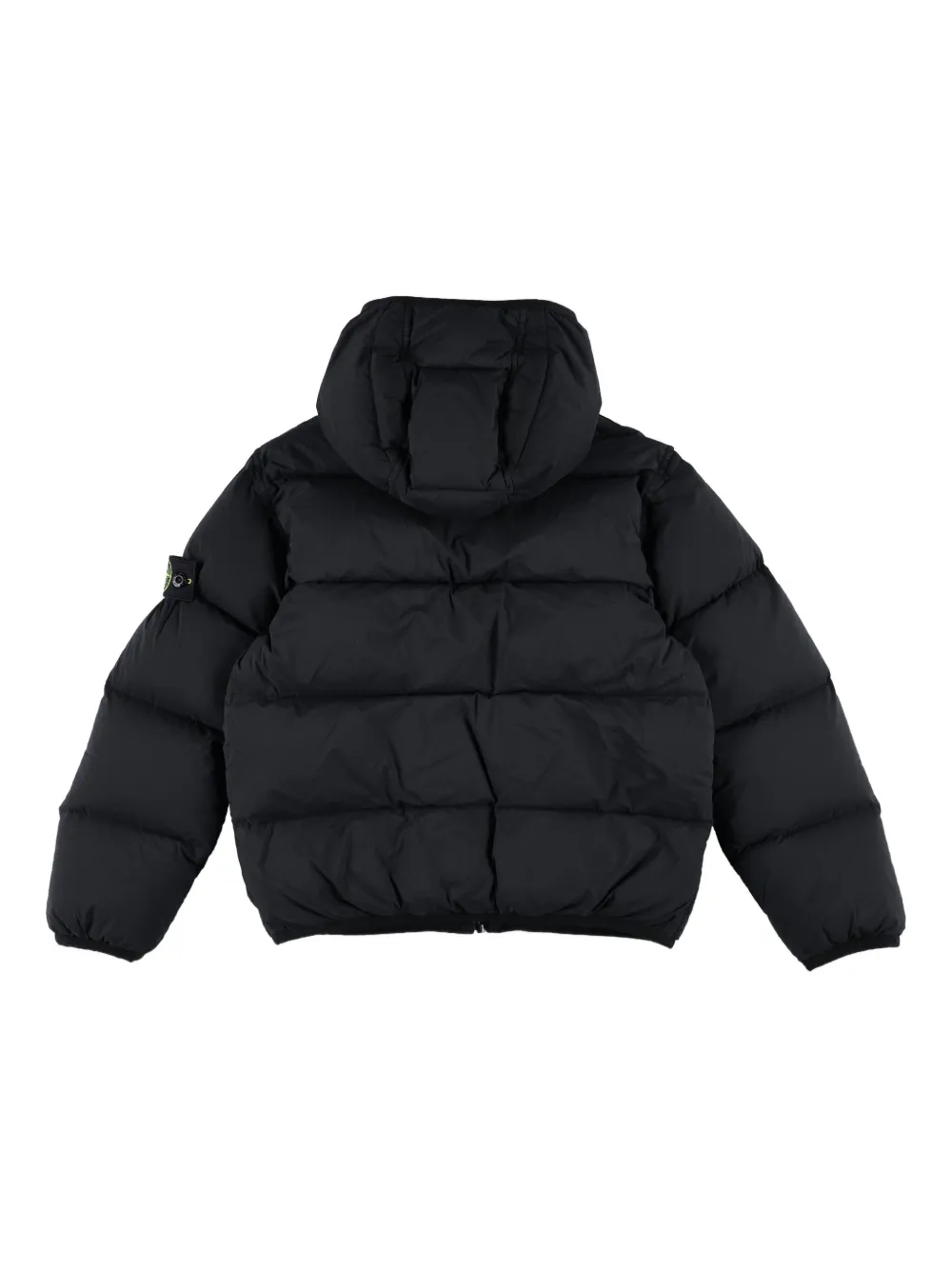 Stone Island Junior hooded puffer jacket Zwart