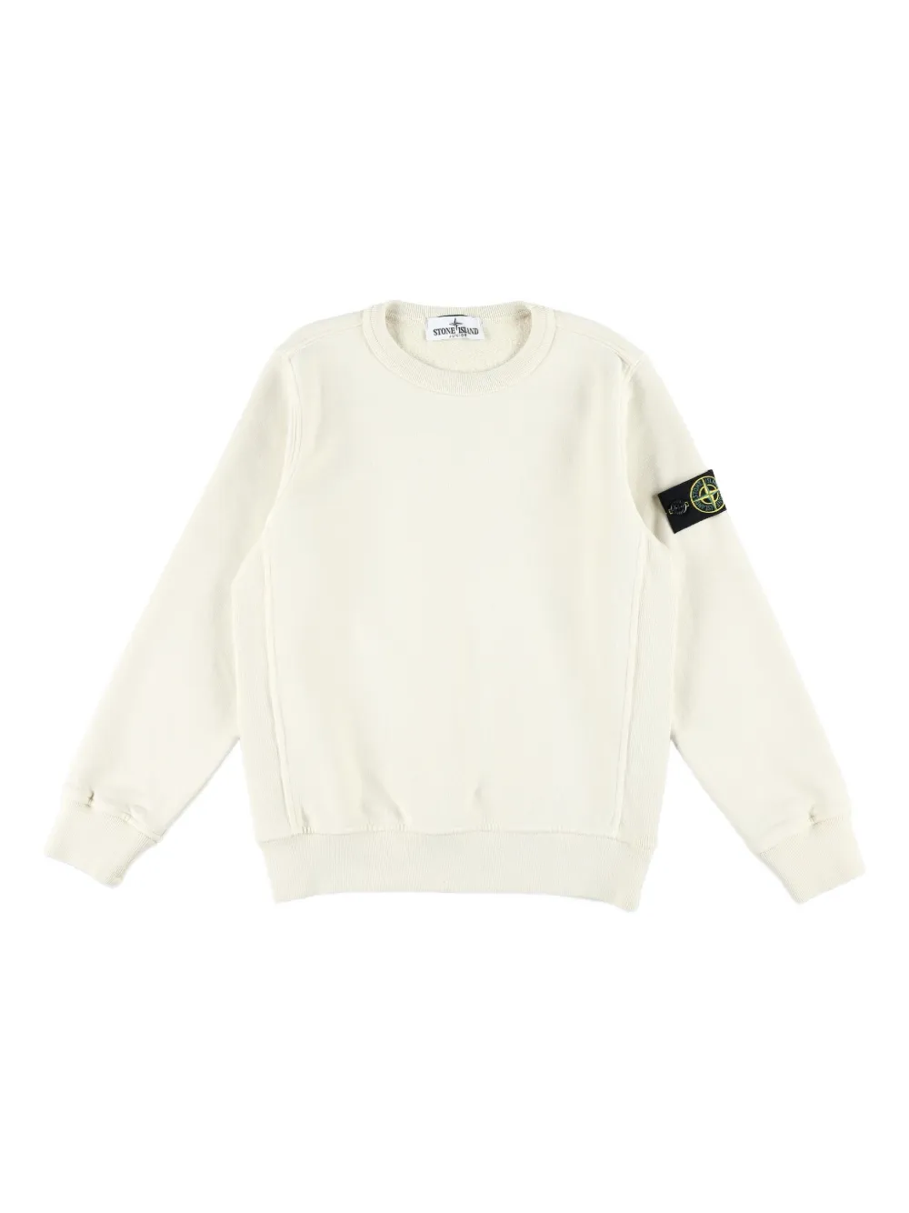 Stone Island Junior Compass-badge fleece sweatshirt Wit