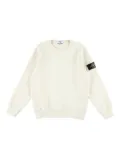 Stone Island Junior Compass-badge fleece sweatshirt - White