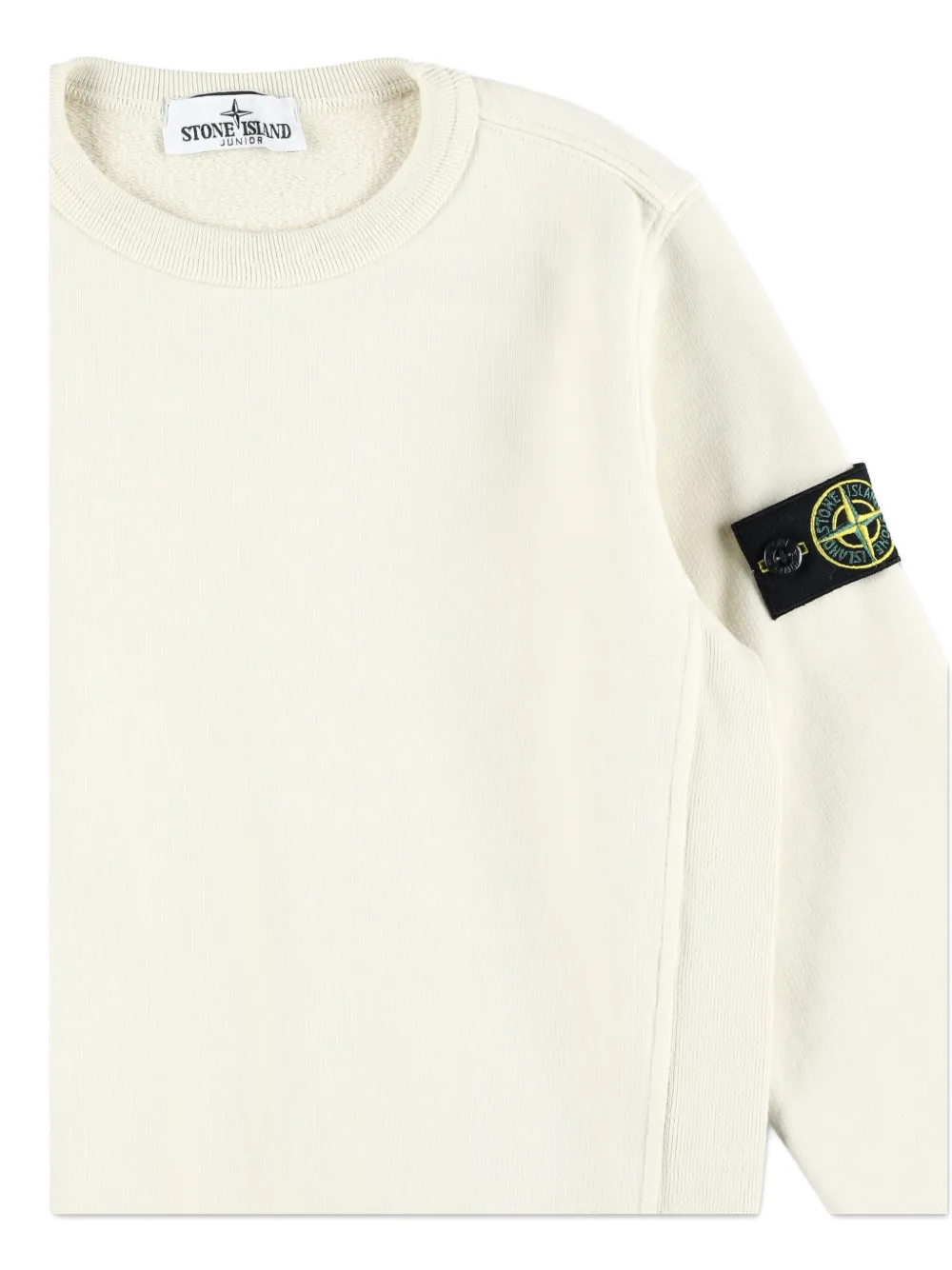 Stone Island Junior Fleece sweater met Compass-logopatch Wit