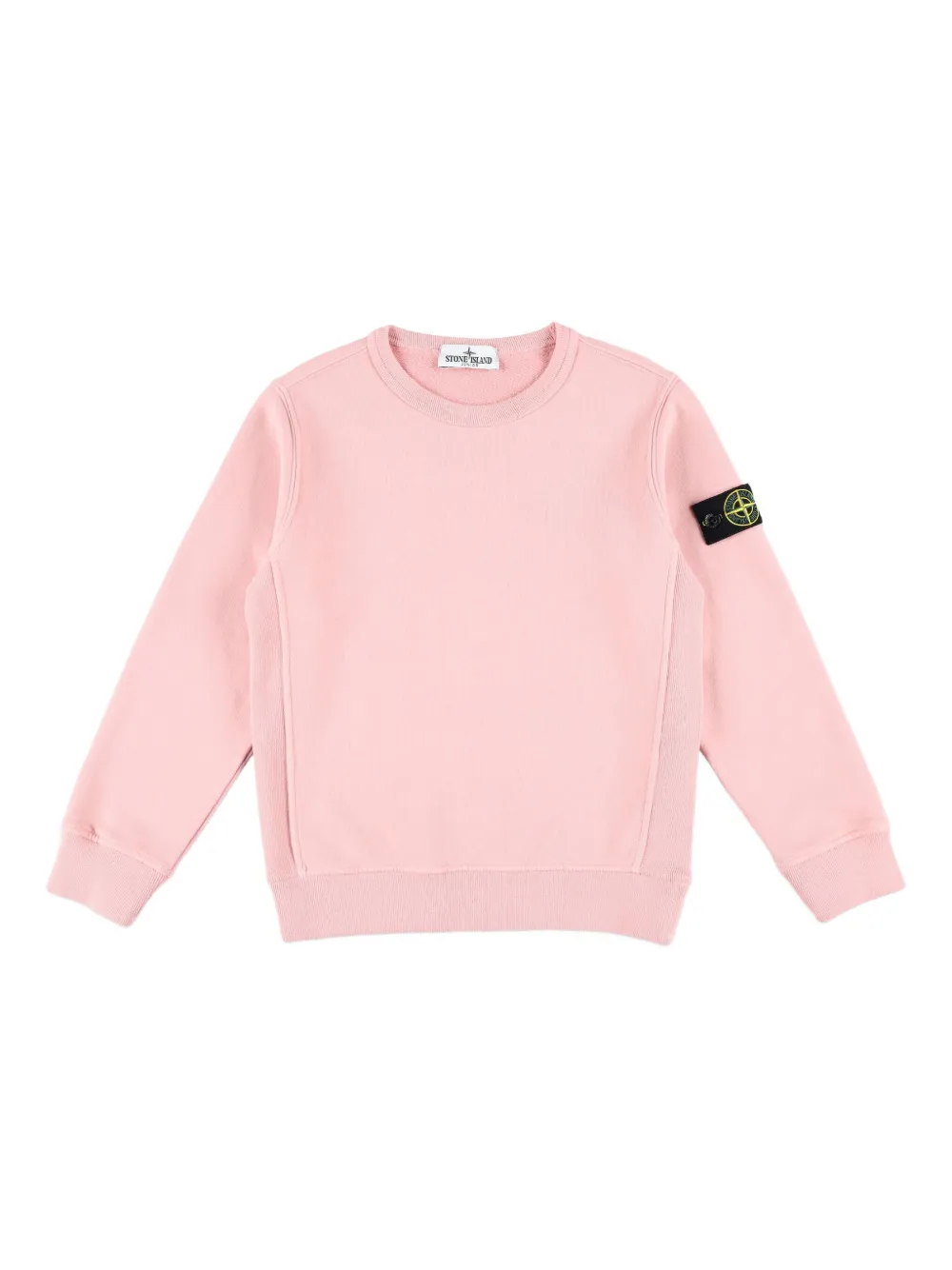 Stone Island Junior Compass-badge crew-neck sweatshirt Roze