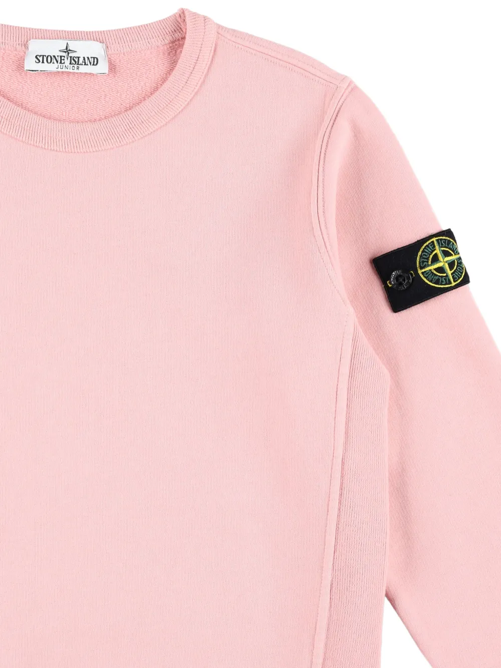 Stone Island Junior Compass-badge crew-neck sweatshirt Roze
